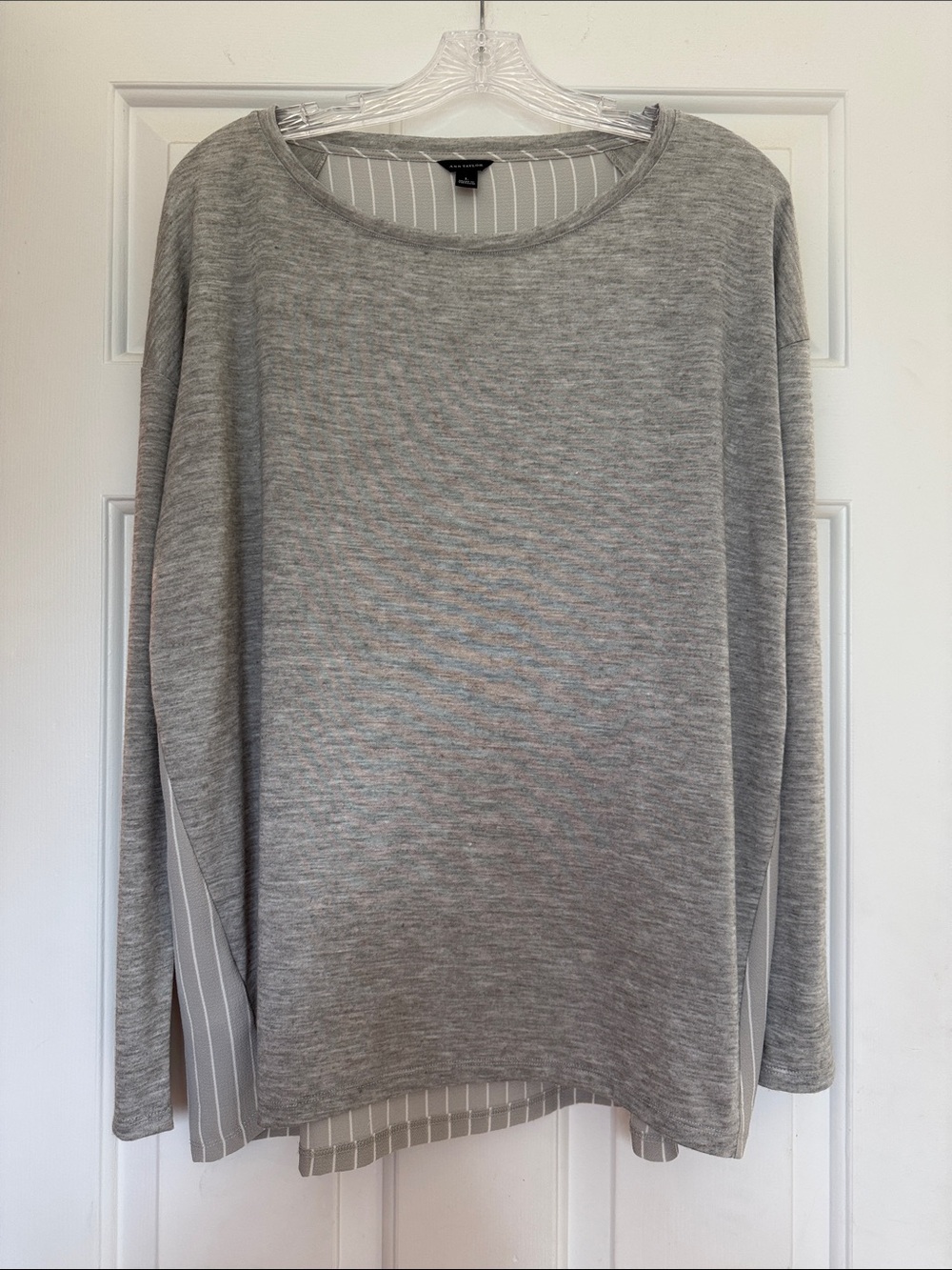 Ann Taylor Gray Layered Long Sleeve Top